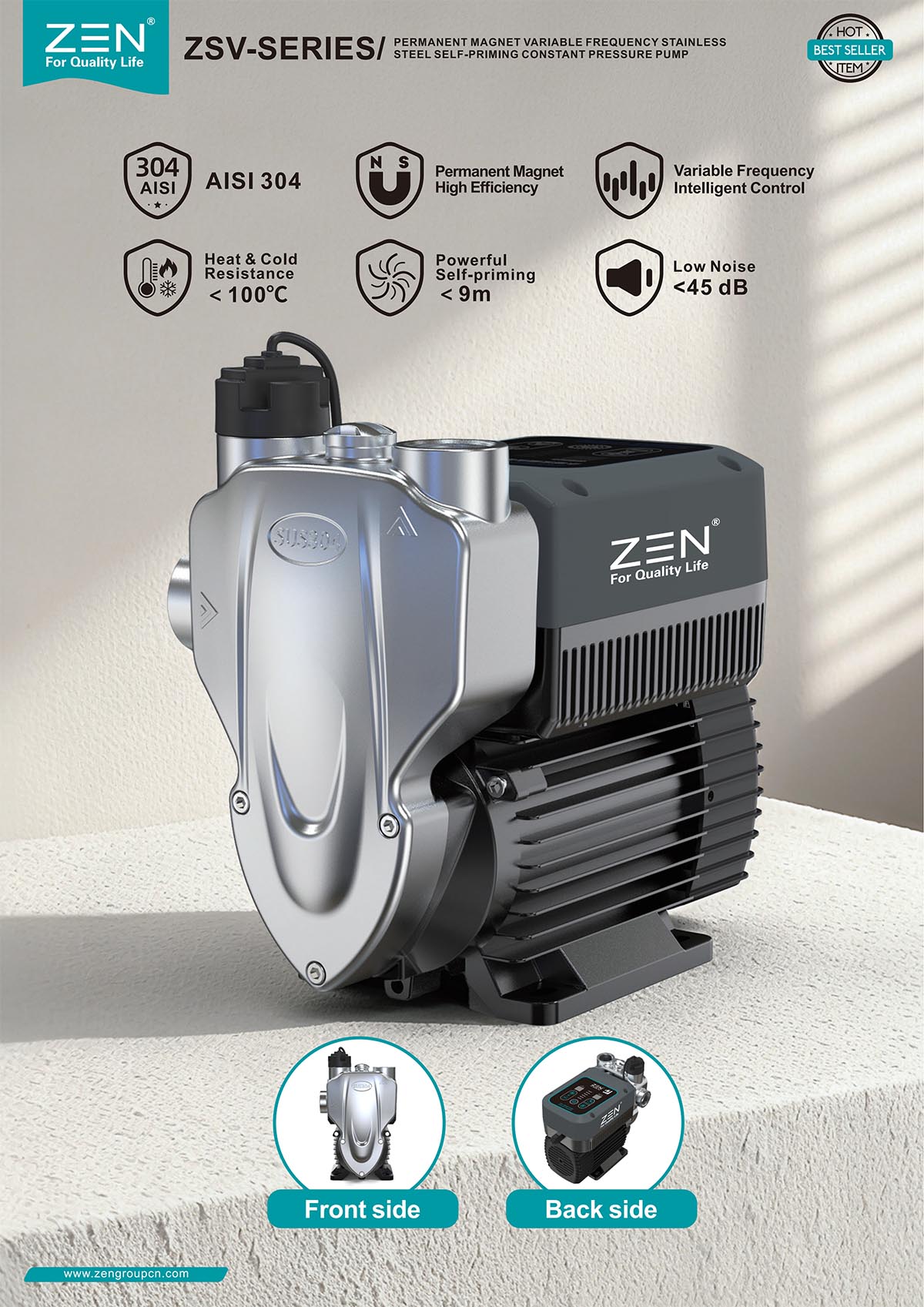 ZSV Permanent Magnet Variable Frequency Stainless Steel Pressure Pump